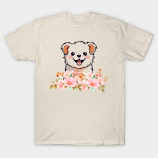 Dog in flowers T-Shirt